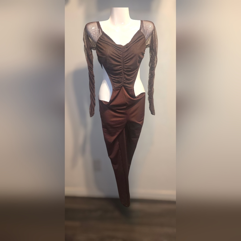 Chic Brown Cutout Jumpsuit